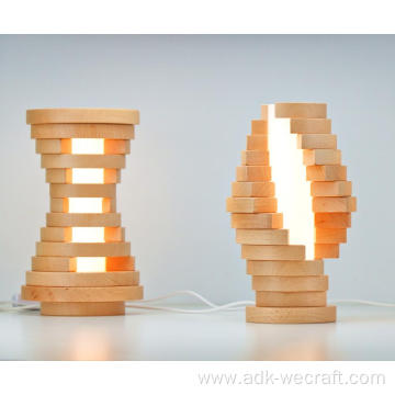 Twisting Light Wooden Decorative Table Lamp